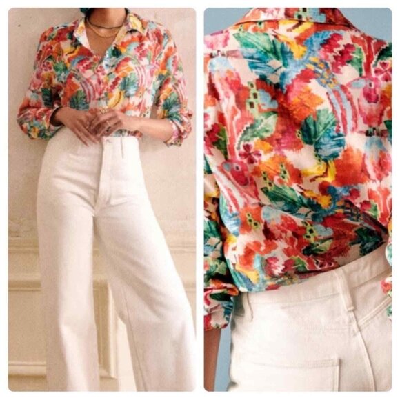 Sezane Pierro Tropics Ecru NWT 36 (4) - Picture 1 of 5